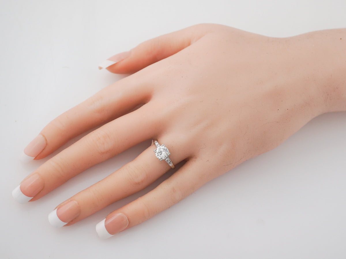 1.10 Vintage Art Deco Solitaire Diamond Engagement Ring in Platinum