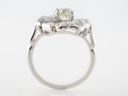 Vintage 1950's Diamond Cluster Engagement Ring in Platinum