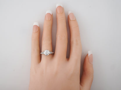 Vintage Engagement Ring Mid-Century GIA 1.87 Old European Cut Diamond in Platinum