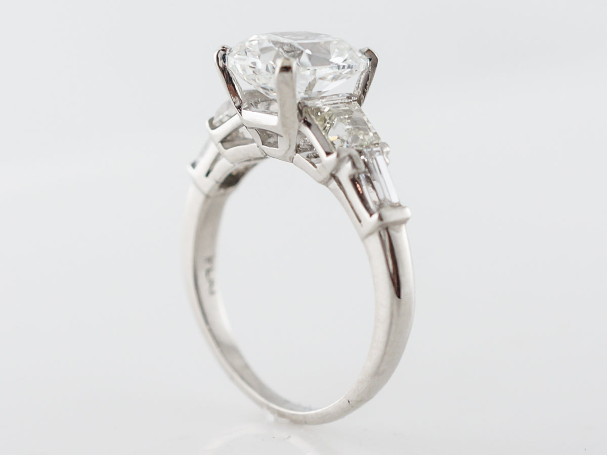 Vintage 2 Carat Cushion Cut Diamond Engagement Ring