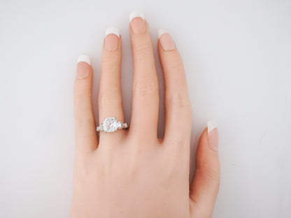Vintage 2 Carat Cushion Cut Diamond Engagement Ring