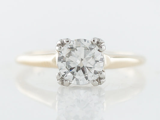 Retro Solitaire Diamond Engagement Ring in Yellow Gold