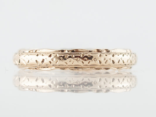 Vintage Wedding Band Retro in 14k Yellow Gold