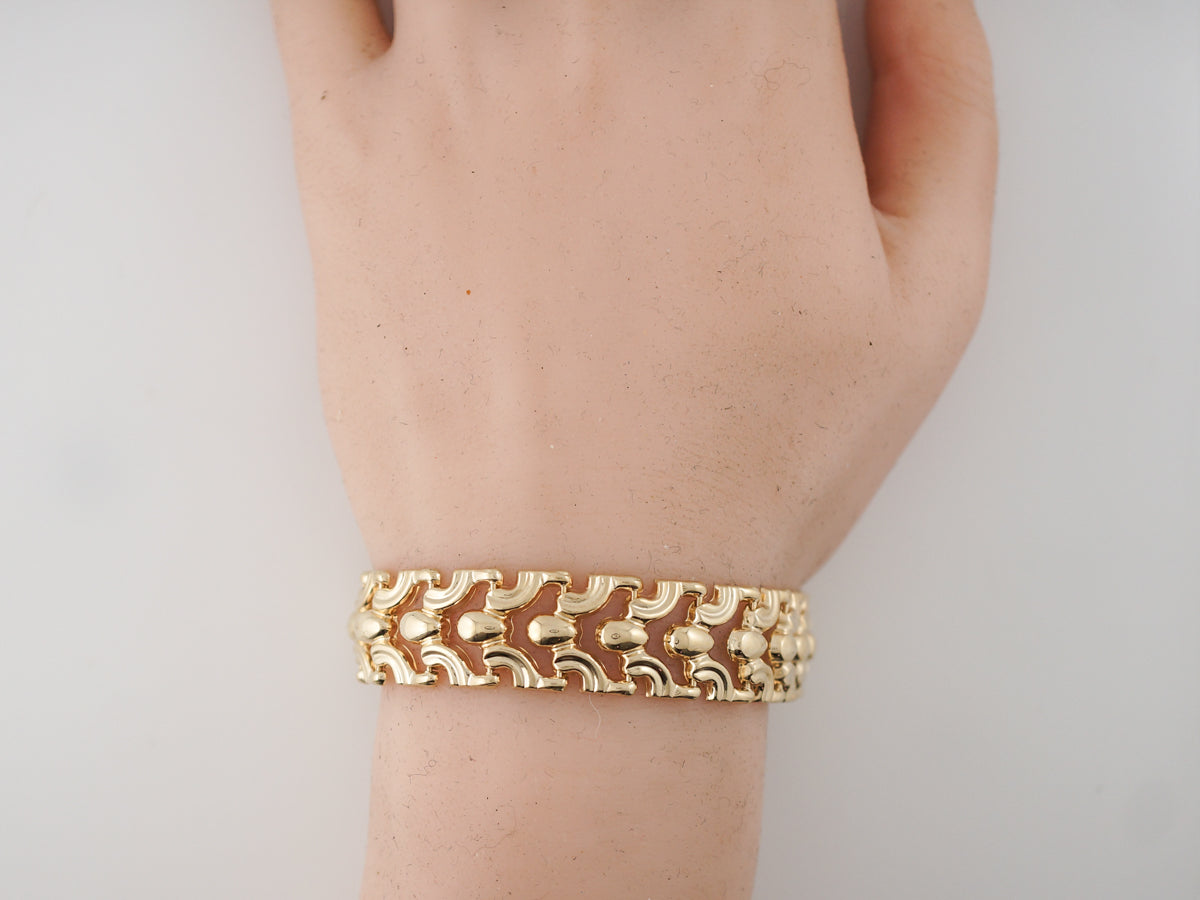 14K Yellow Gold Bracelet Italian Designer MMI Fancy 5/8