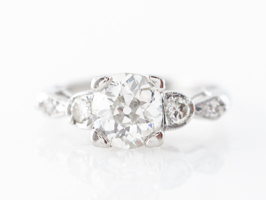 *** ON HOLD *** Vintage 1.00 Carat European Diamond Engagement Ring Platinum