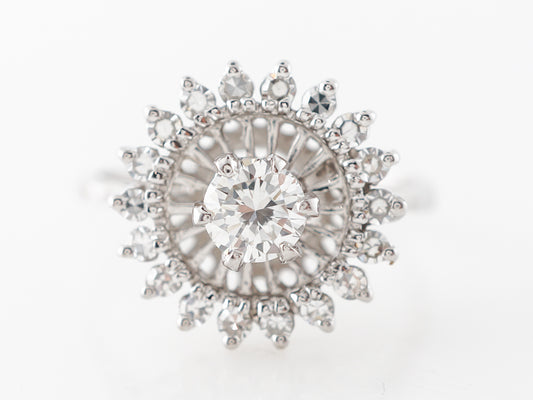Mid-Century Diamond Cluster Ring in 14k White Gold