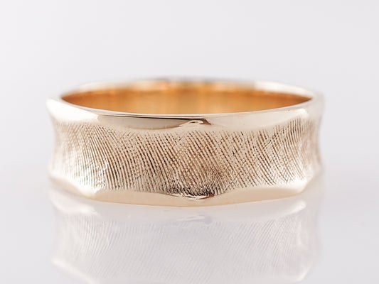 Vintage Textured Men's Band in 14k Yellow Gold