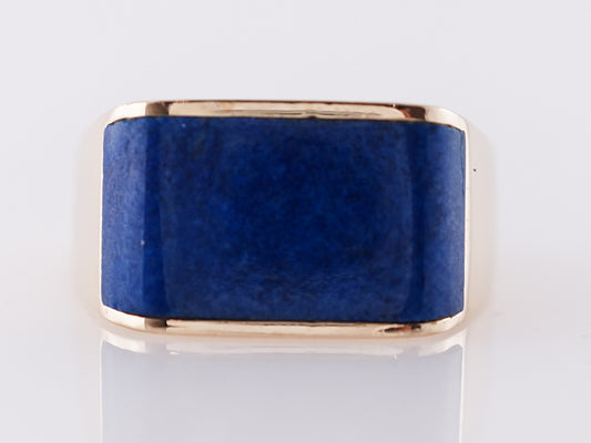 Vintage Lapis Cocktail Ring 1960's Yellow Gold
