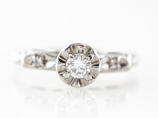 Vintage 1950's Diamond Engagement Ring in White Gold