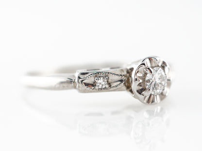 Vintage 1950's Diamond Engagement Ring in White Gold