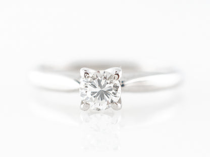 Vintage 1950's Solitaire Diamond Engagement Ring in White Gold