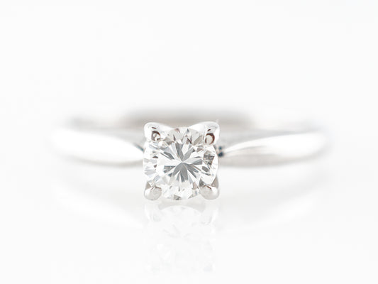 Vintage 1950's Solitaire Diamond Engagement Ring in White Gold