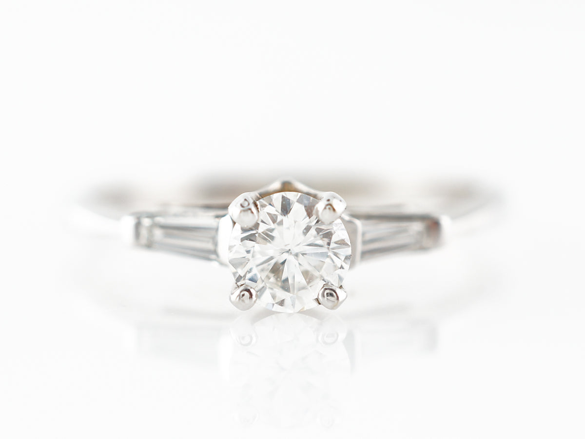 Vintage Mid-Century Transitional Cut Diamond Engagement Ring 14k