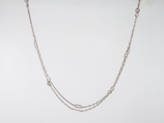 Vintage Necklace Art Deco 1.80 Old European Cut Diamonds in Platinum