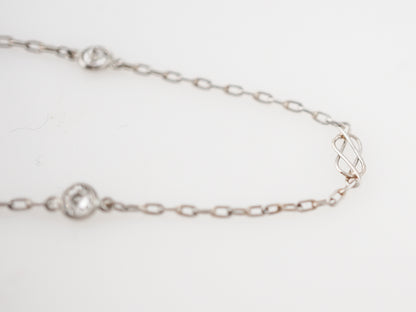 Vintage Necklace Art Deco 1.80 Old European Cut Diamonds in Platinum