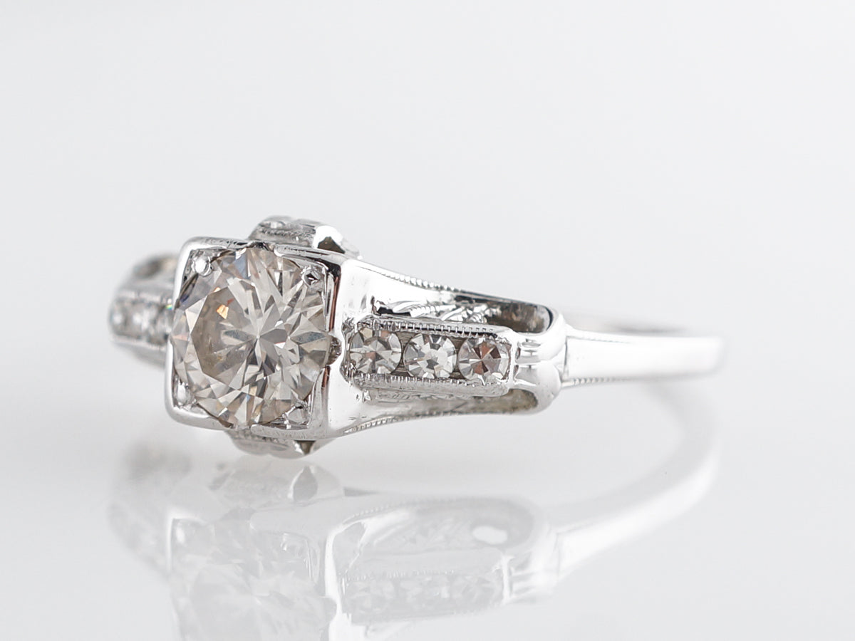 Vintage Old European Diamond Art Deco Engagement Ring