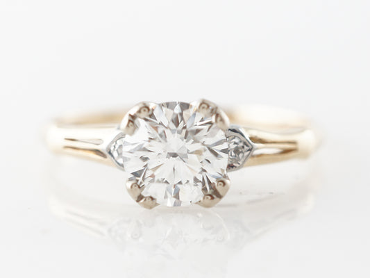 Vintage Retro Solitaire Diamond Engagement Ring in 14k