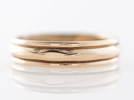 Men's Retro Wedding Band in 14k Yellow Gold