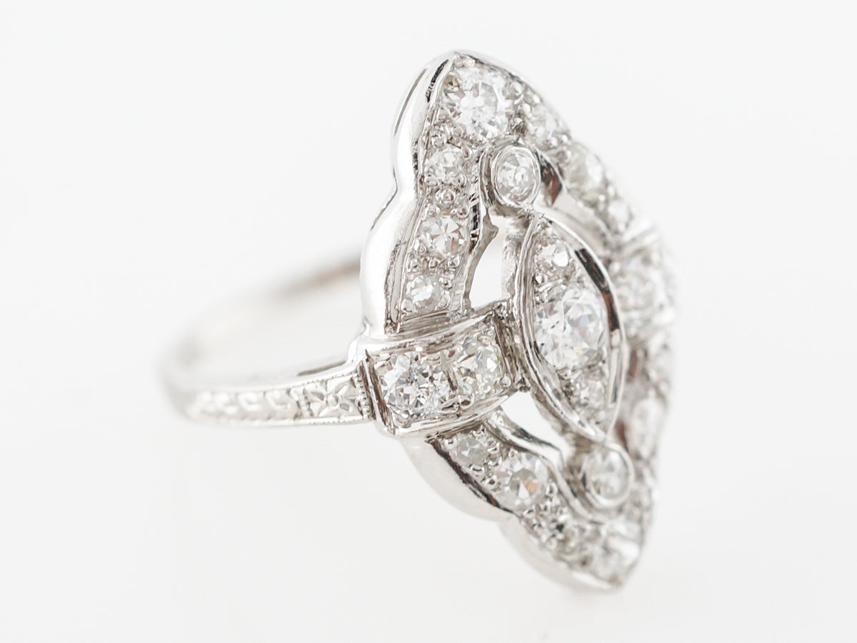 Vintage Art Deco Diamond Right Hand Ring in Platinum