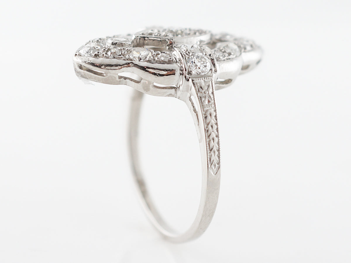 Vintage Art Deco Diamond Right Hand Ring in Platinum