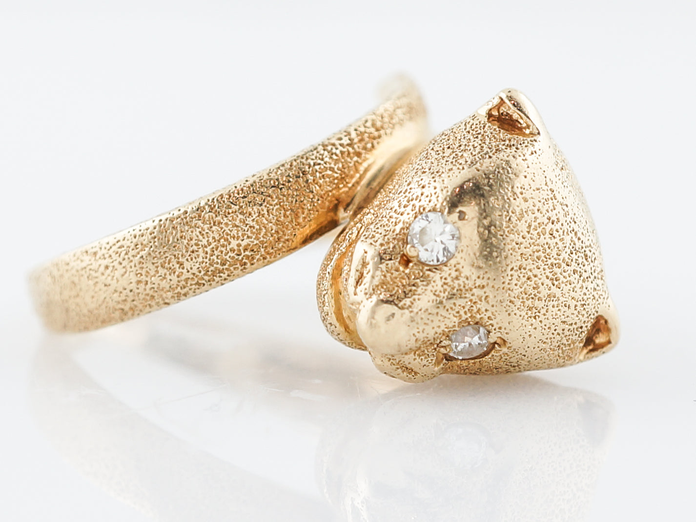 Vintage Right Hand Ring Mid-Century .06 Old European Cut Diamonds in 14k Yellow Gold