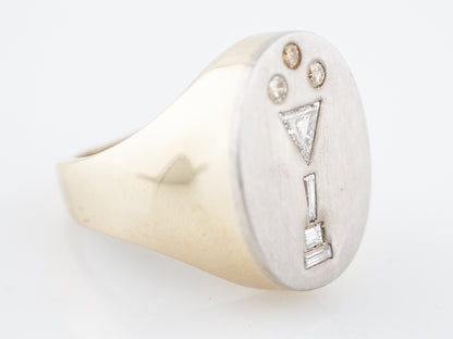 Vintage Right Hand Ring Mid-Century .65 Diamonds in 14k White & Yellow Gold