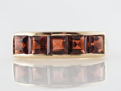 Vintage Garnet Right Hand Ring in Yellow Gold