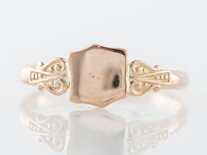 Vintage Signet Right Hand Ring Retro in 18k Rose Gold
