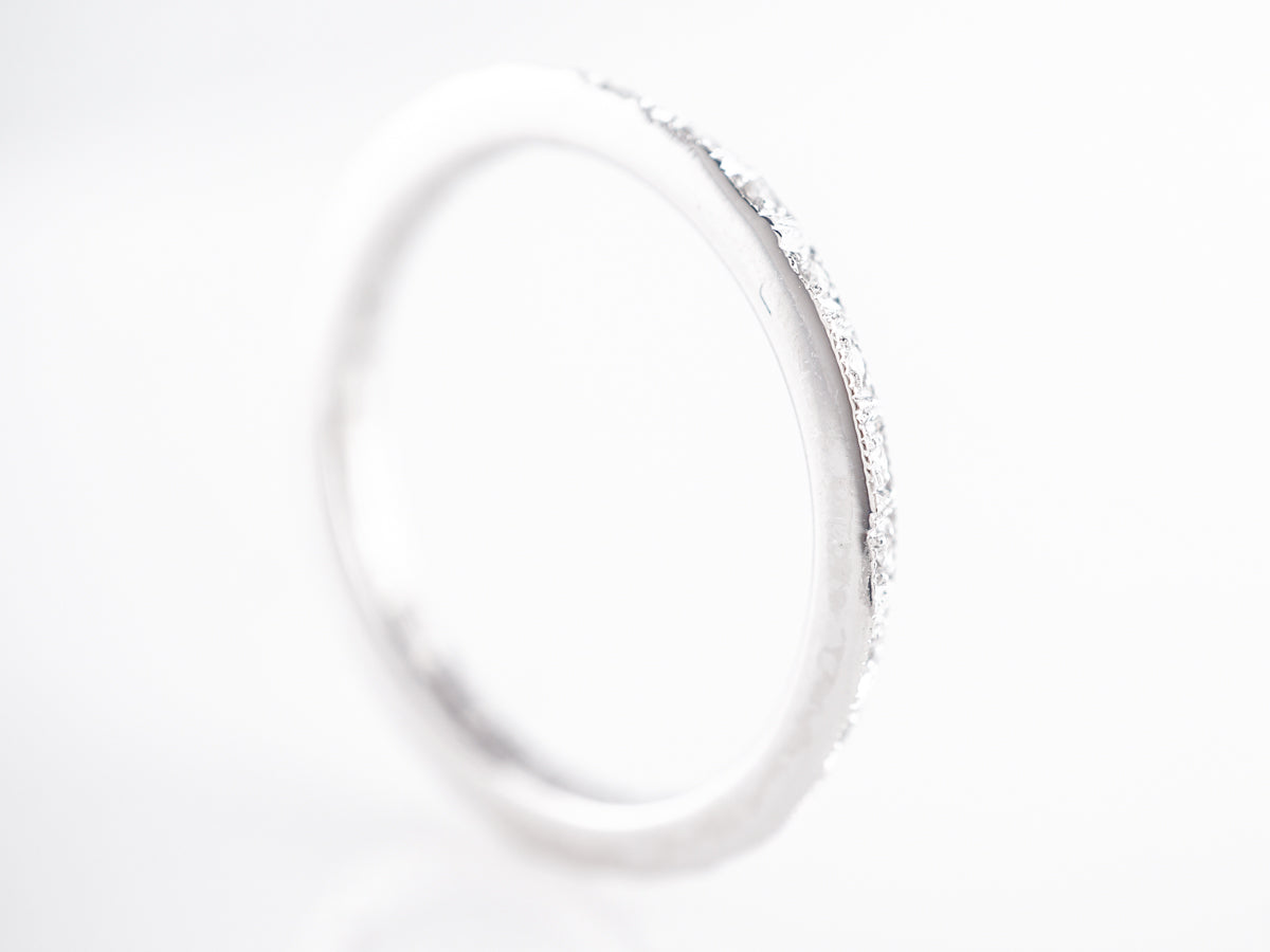 Vintage Diamond Wedding Band Ring Guard in 18K White Gold - Filigree ...