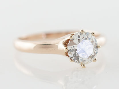 Victorian Rose Gold Diamond Solitaire Engagement Ring