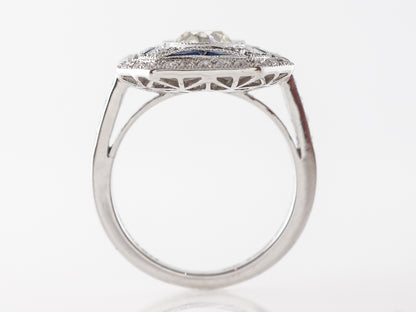 Vintage Style Cocktail Ring w/ Sapphires in Platinum