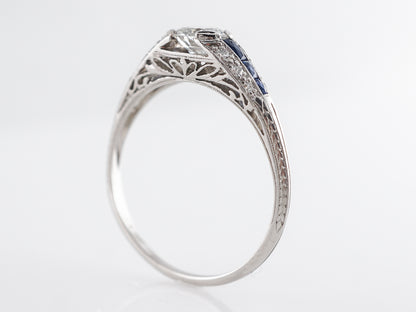 Antique Transitional Cut Diamond Engagement Ring Platinum