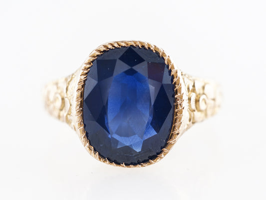 Vintage Victorian Cushion Cut Sapphire Engagement Ring in 14k
