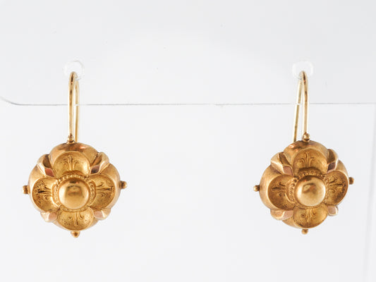 Vintage Victorian Dangle Earrings 20k Yellow Gold