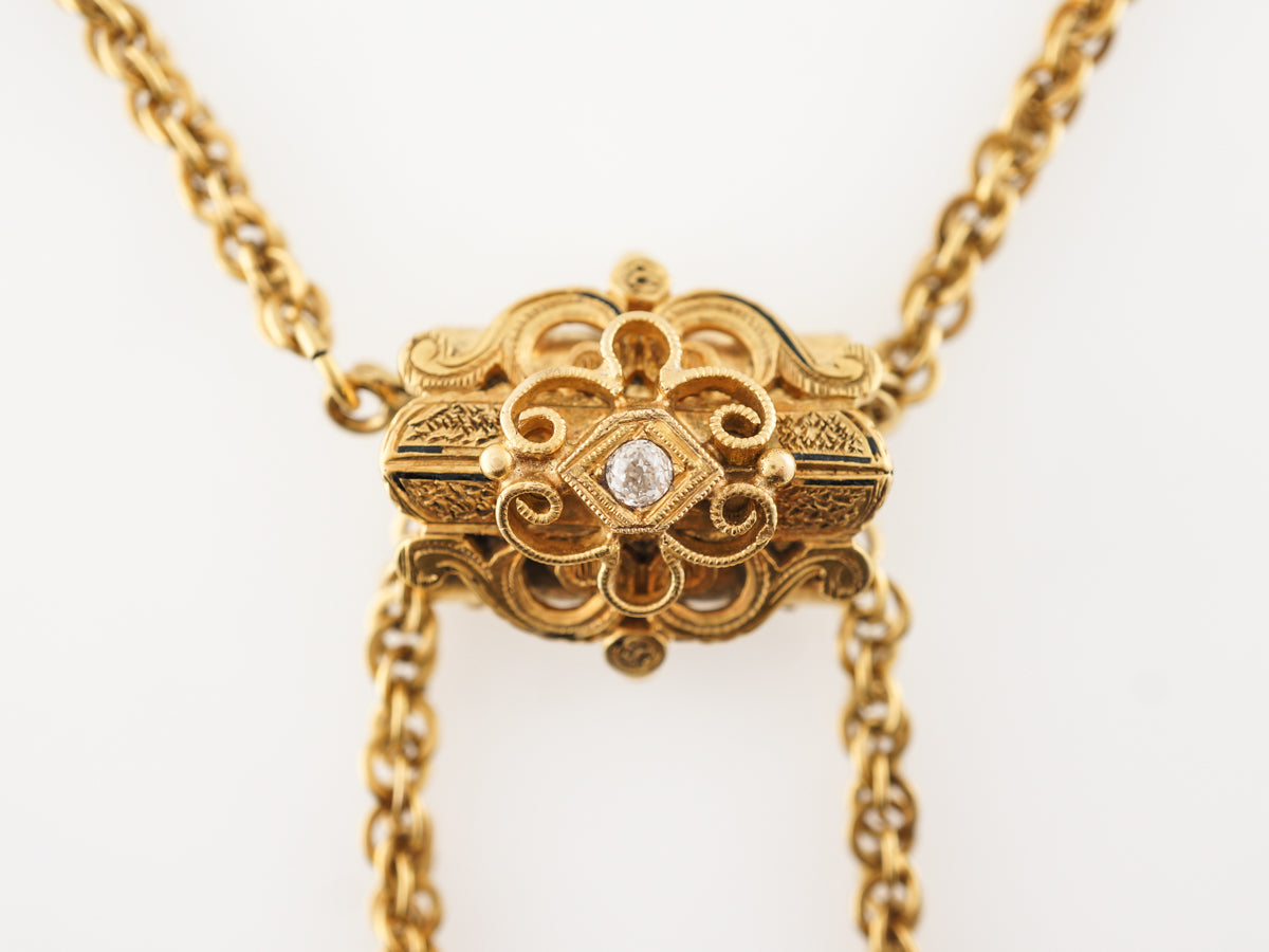 Antique Victorian Diamond Pendant in Yellow Gold