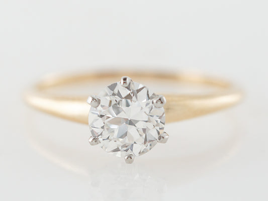 Vintage Tiffany & Co Diamond Solitaire Engagement Ring in Yellow Gold