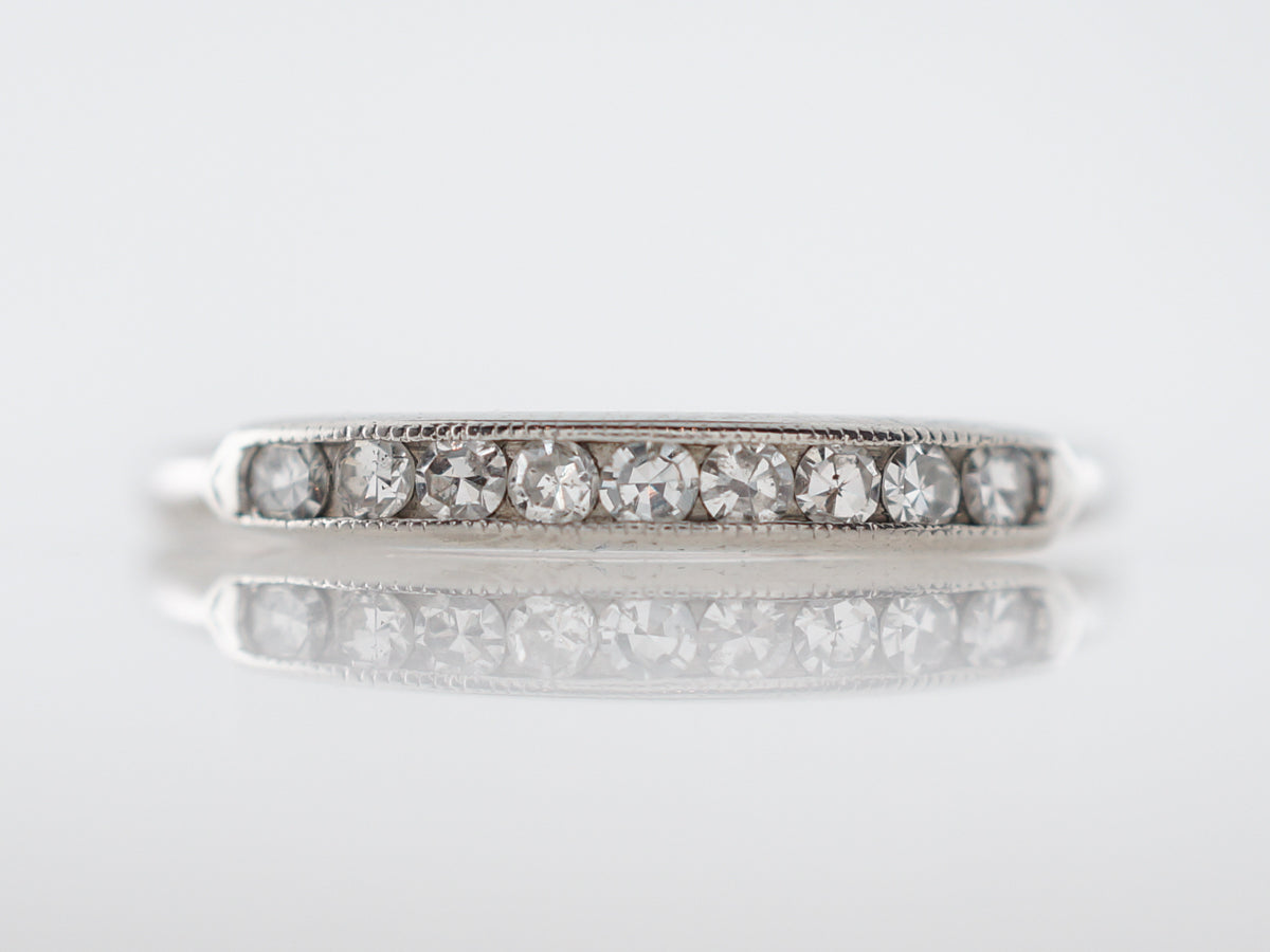 Vintage Wedding Band Art Deco .23 Single Cut Diamonds in Platinum