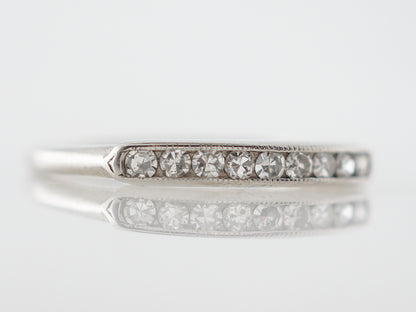 Vintage Wedding Band Art Deco .23 Single Cut Diamonds in Platinum