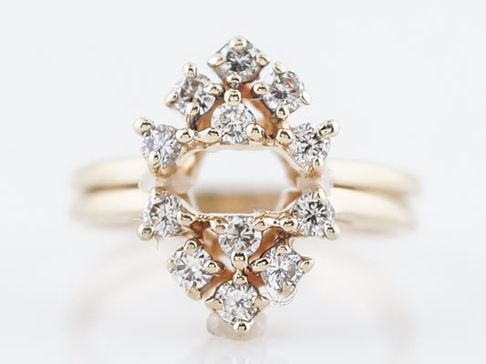 Vintage Ring Guards Retro .36 Round Brilliant Cut Diamonds in 14k Yellow Gold