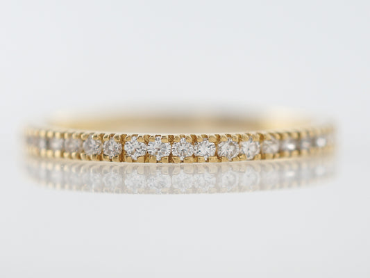 Wedding Band Modern .12 Round Brilliant Cut Diamonds in 18k Yellow Gold