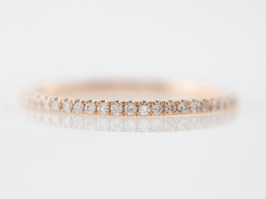 Wedding Band Modern .13 Round Brilliant Cut Diamonds in 18k Rose Gold