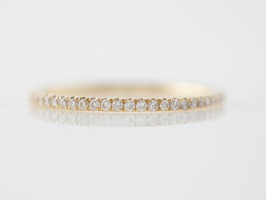 Wedding Band Modern .13 Round Brilliant Cut Diamonds in 18k Yellow Gold