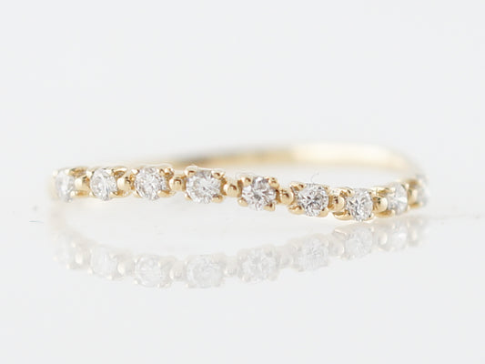 Wedding Band Modern .14 Round Brilliant Cut Diamonds in 14k Yellow Gold