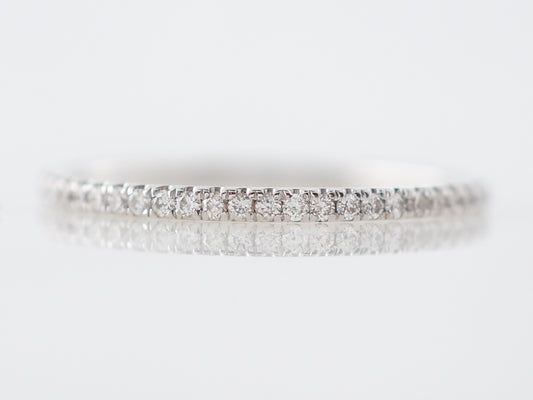 Wedding Band Modern .14 Round Brilliant Cut Diamonds in 18k White Gold