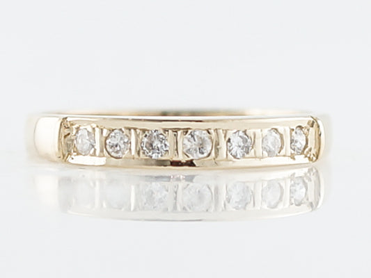 Wedding Band Modern .21 Round Brilliant Cut Diamonds in 14k Yellow Gold