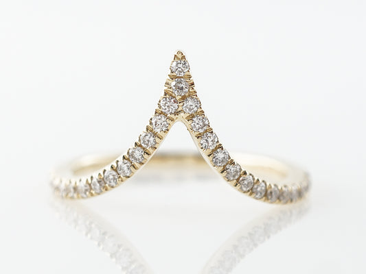 Triangular Diamond Wedding Band in 14k Yellow Gold