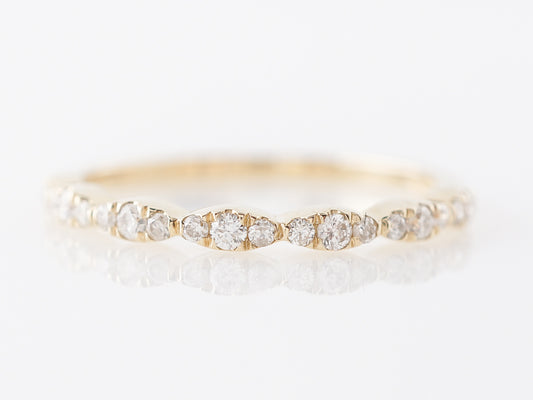 Thin Cluster Diamond Wedding Band in 14k Yellow Gold