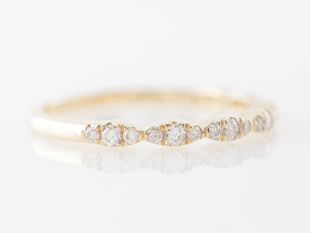 Diamond Cluster Wedding Band in 14k Yellow Gold