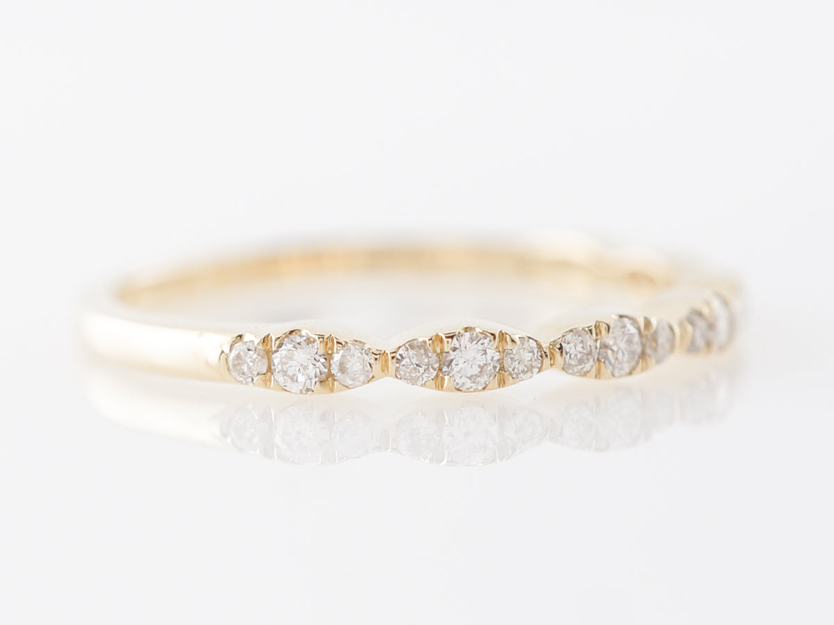 Textured Diamond Cluster Band in 18k Yellow Gold