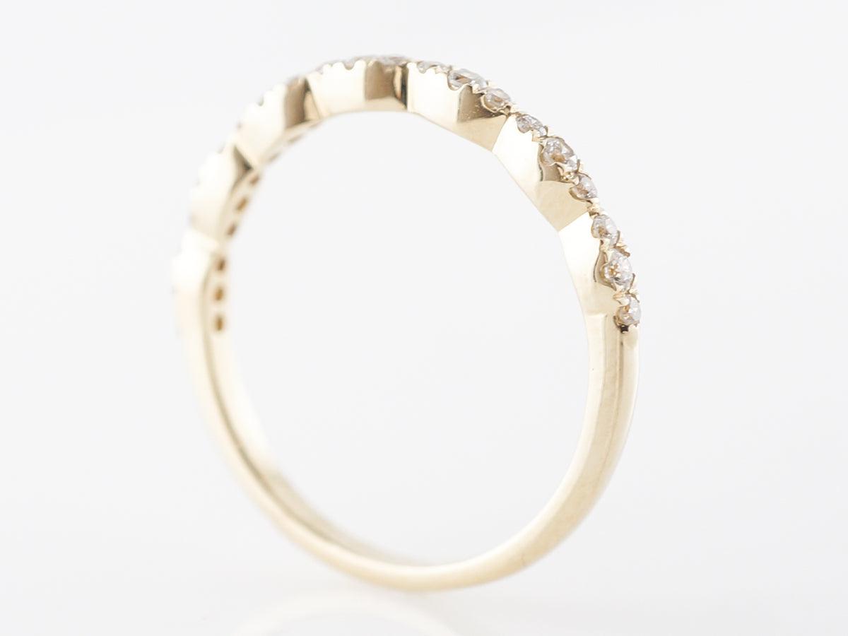 Diamond Cluster Wedding Band in 14k Yellow Gold